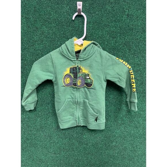 Youth John Deere Green & Yellow 24M Hoodie Sweatshirt Unisex - Picture 1 of 6
